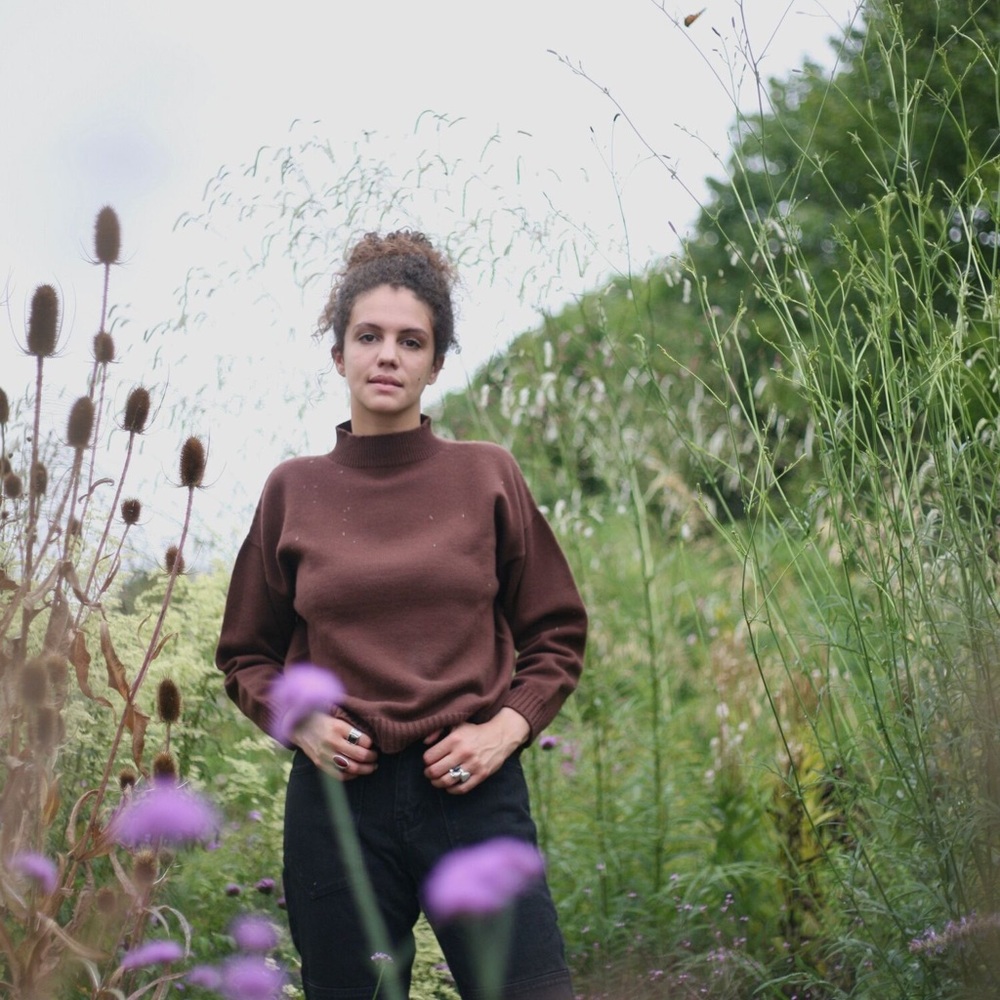 Cowl Neck Brown Women's Sweater